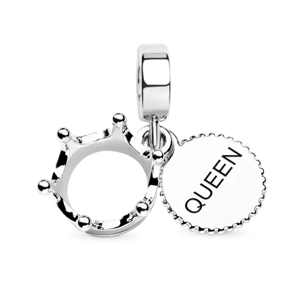 Gnoce Three Tone Queen & Regal Crown Pendant Dangle Charm_1