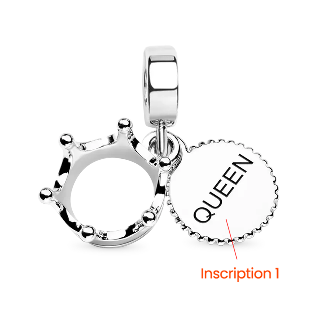 Gnoce Three Tone Queen & Regal Crown Pendant Dangle Charm_2