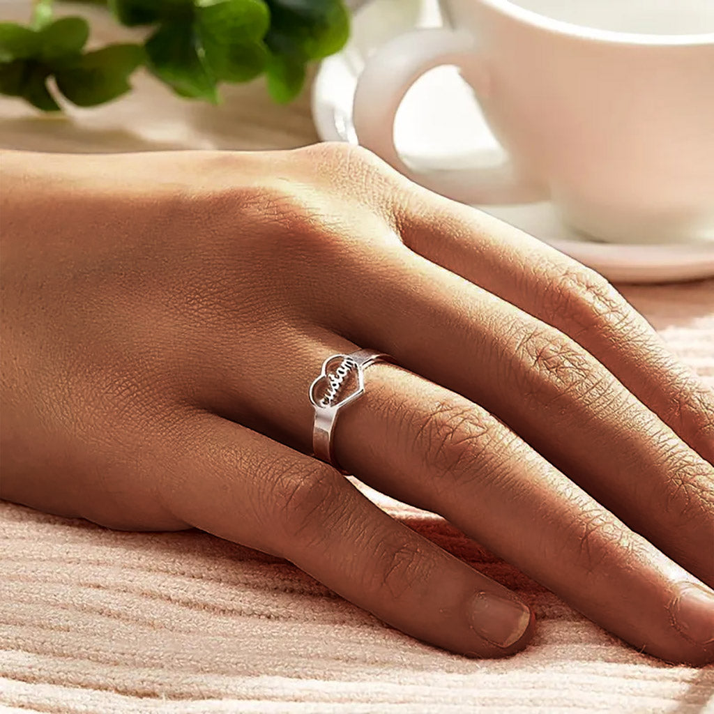 Gnoce Loving Heart Personalized Name Adjustable Ring_2