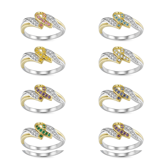 Gnoce Personalized Breast Cancer Awareness Ribbon Ring_6