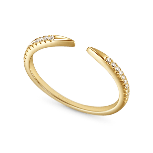 Gnoce 14K/10K Solid Gold Moissanite Open Cuff Claw Ring_4