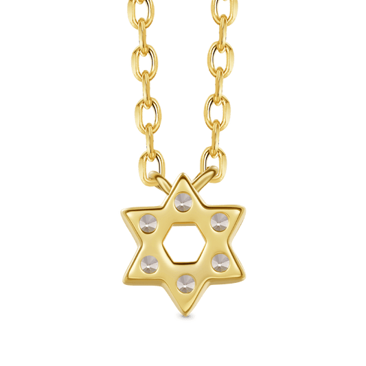 Gnoce 14K/10K Solid Gold Moissanite Hexagram Necklace_4