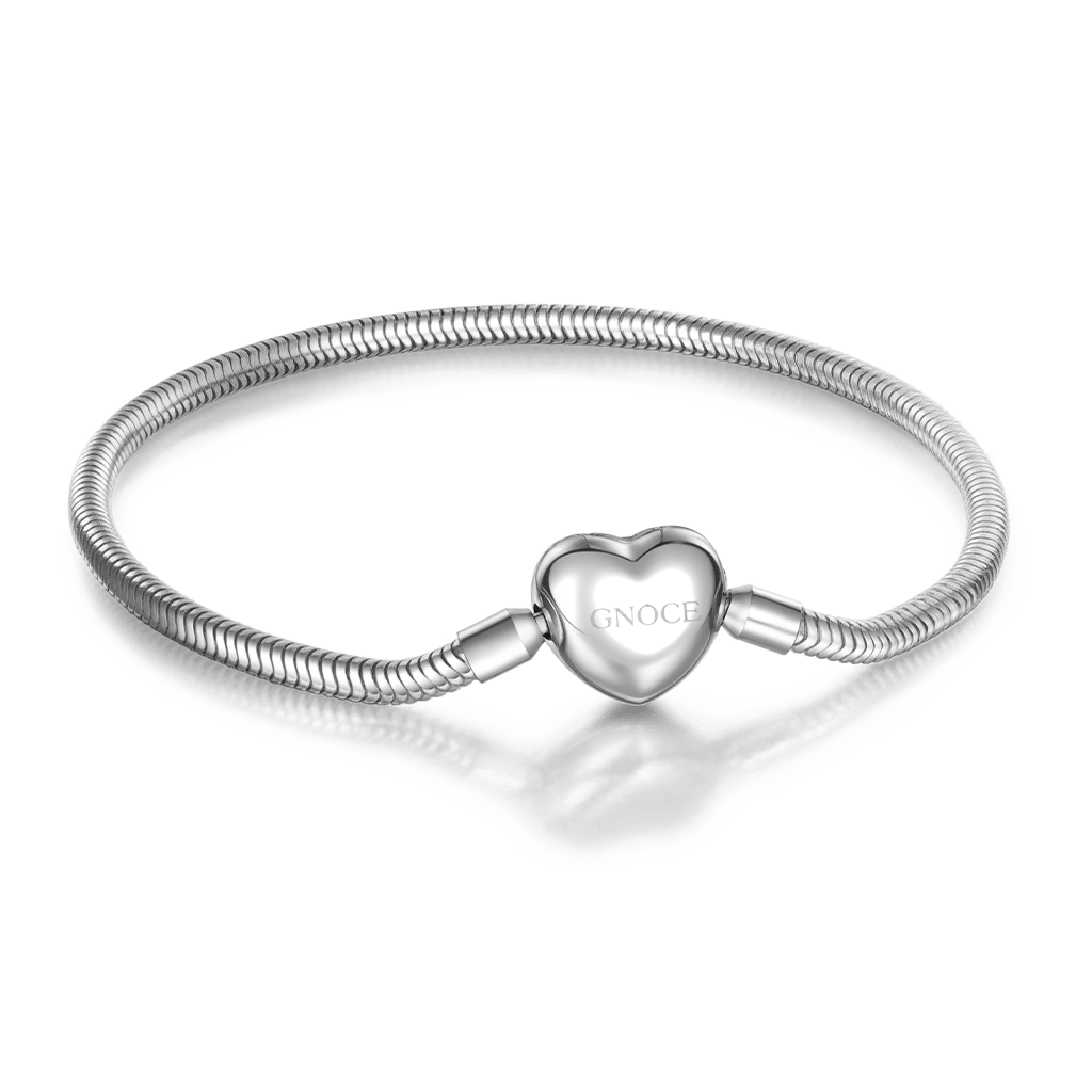 Gnoce "Never Fade" Metal Bracelet with Safety Chain 316 Stainless Steel Fit for Charms_2