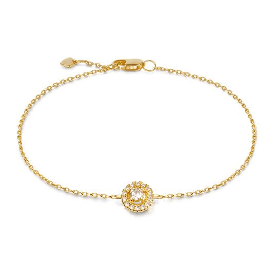 Solid Gold Simple Style Round Bracelet_1