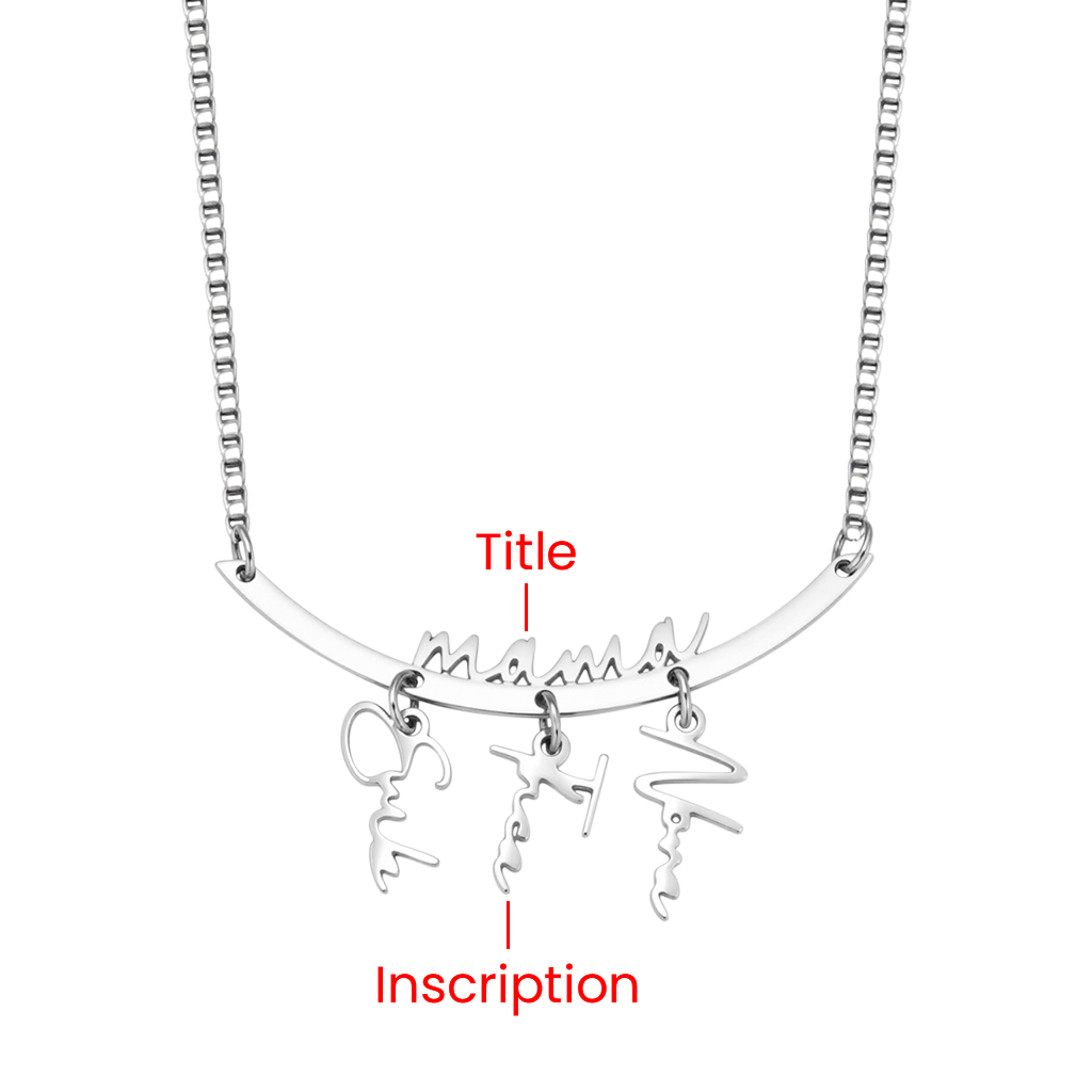 Gnoce Family Personalized Names Hanging Necklace with 1-7 Names_2