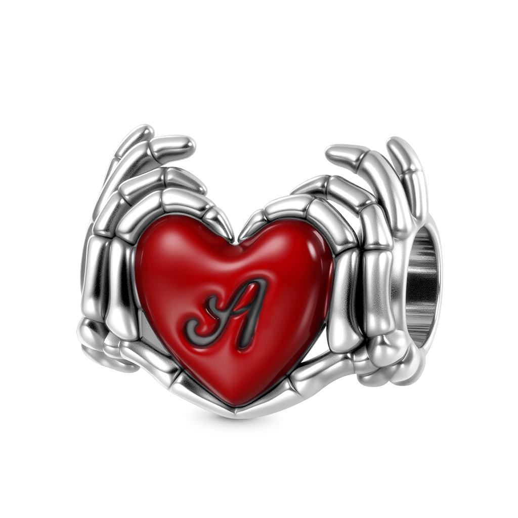 Gnoce Valentine's Skull Hand Heart Letter Charm_1