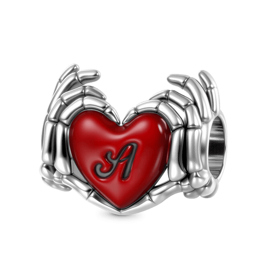 Gnoce Valentine's Skull Hand Heart Letter Charm_1