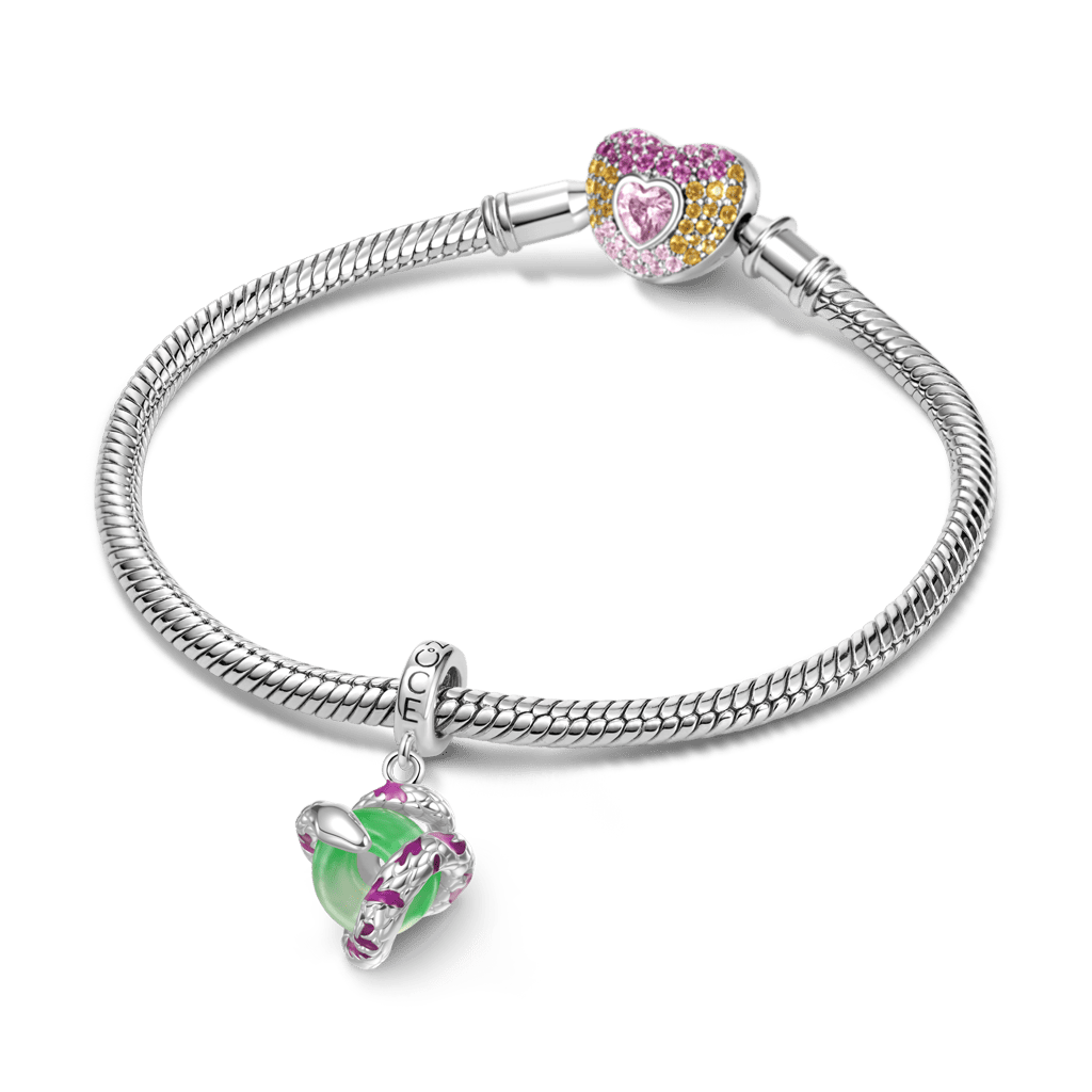 Gnoce Snake Embrace Jade Pendant Dangle Charm_3