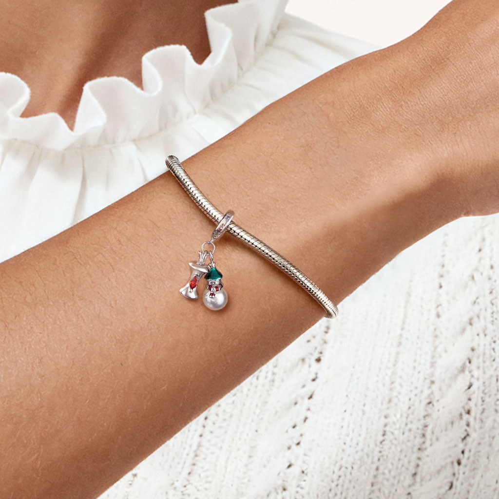 Gnoce Christmas Snowman Apple Pendant Dangle Charm_2