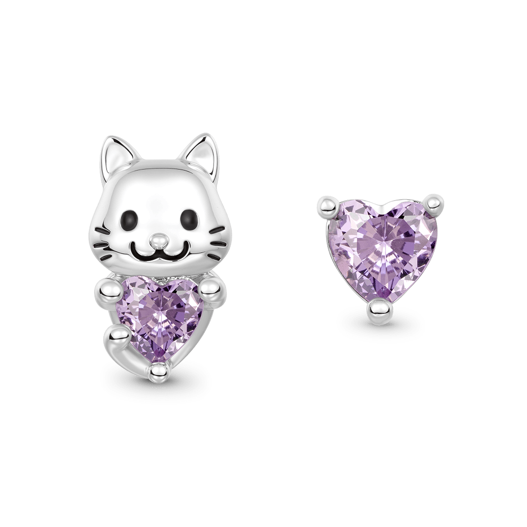 Gnoce Pet Cat Embrace Love Stud Earrings_1