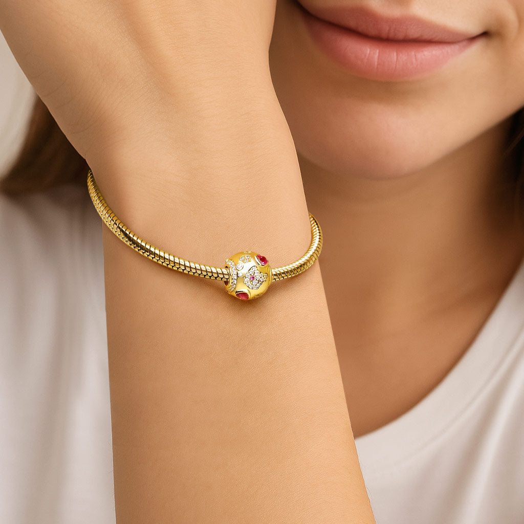 Gnoce Sparkling Fish with Pink Hearts Charm_2