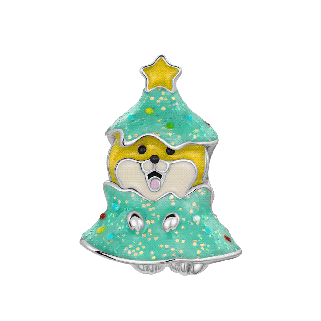 Gnoce Christmas Tree Corgi Glow-in-the-Dark Charm_1