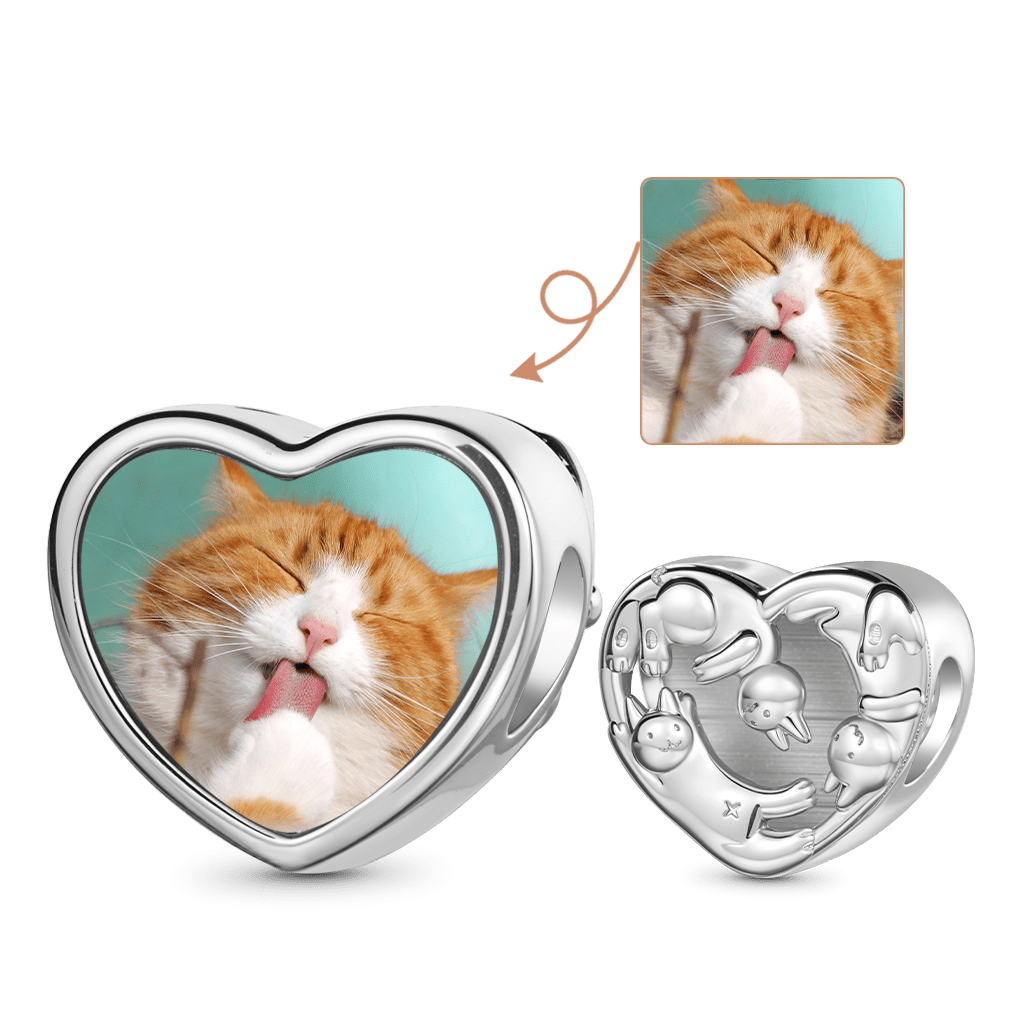 Gnoce Personalized Cute Cats Photo Charm_1