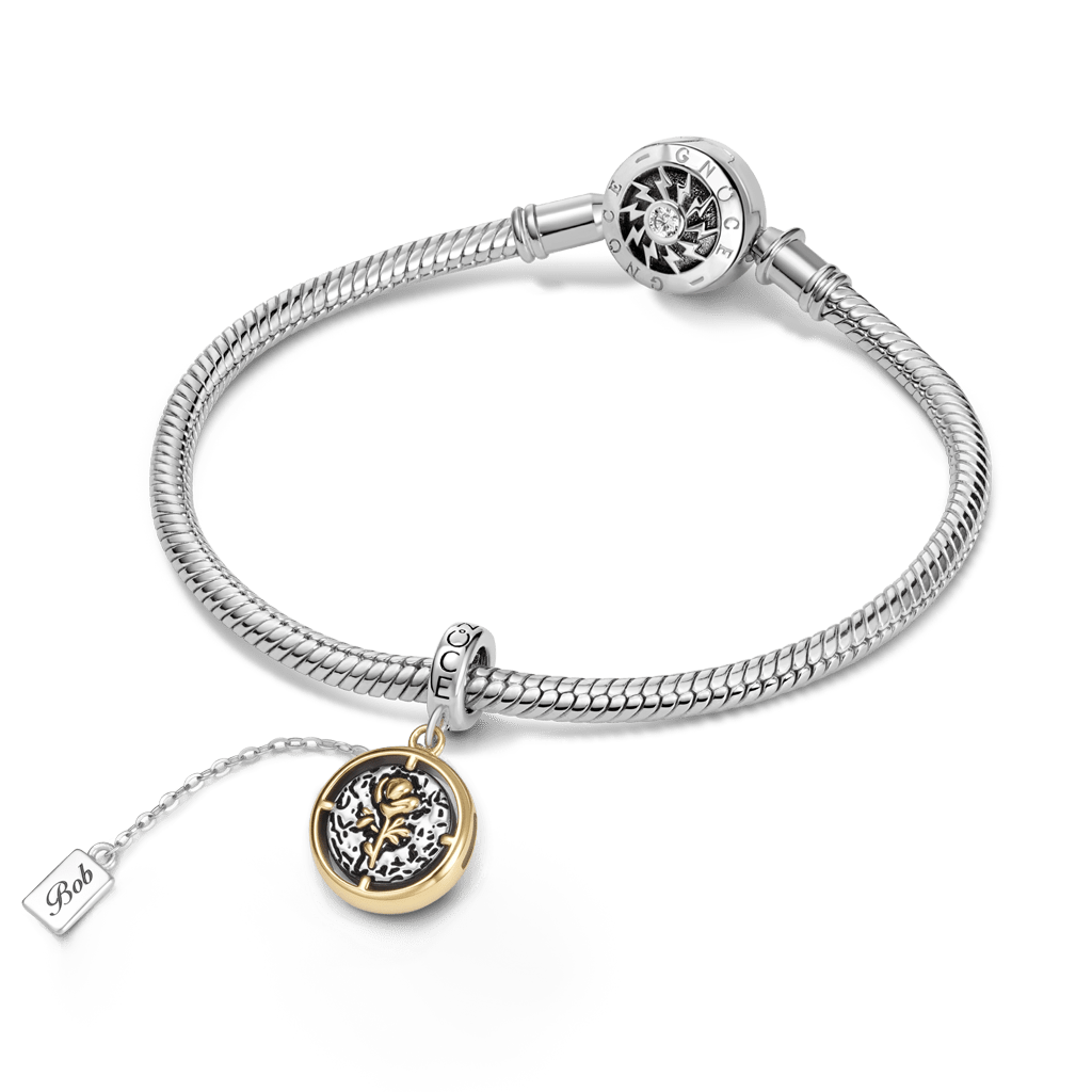 Gnoce Engravable Rose Gift Pendant Dangle Charm_3