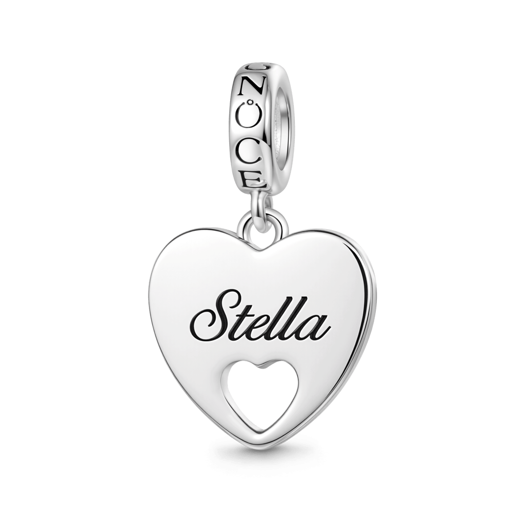 Gnoce Heart-Shaped Double-Sided Engravable Pendant Dangle Charm_1