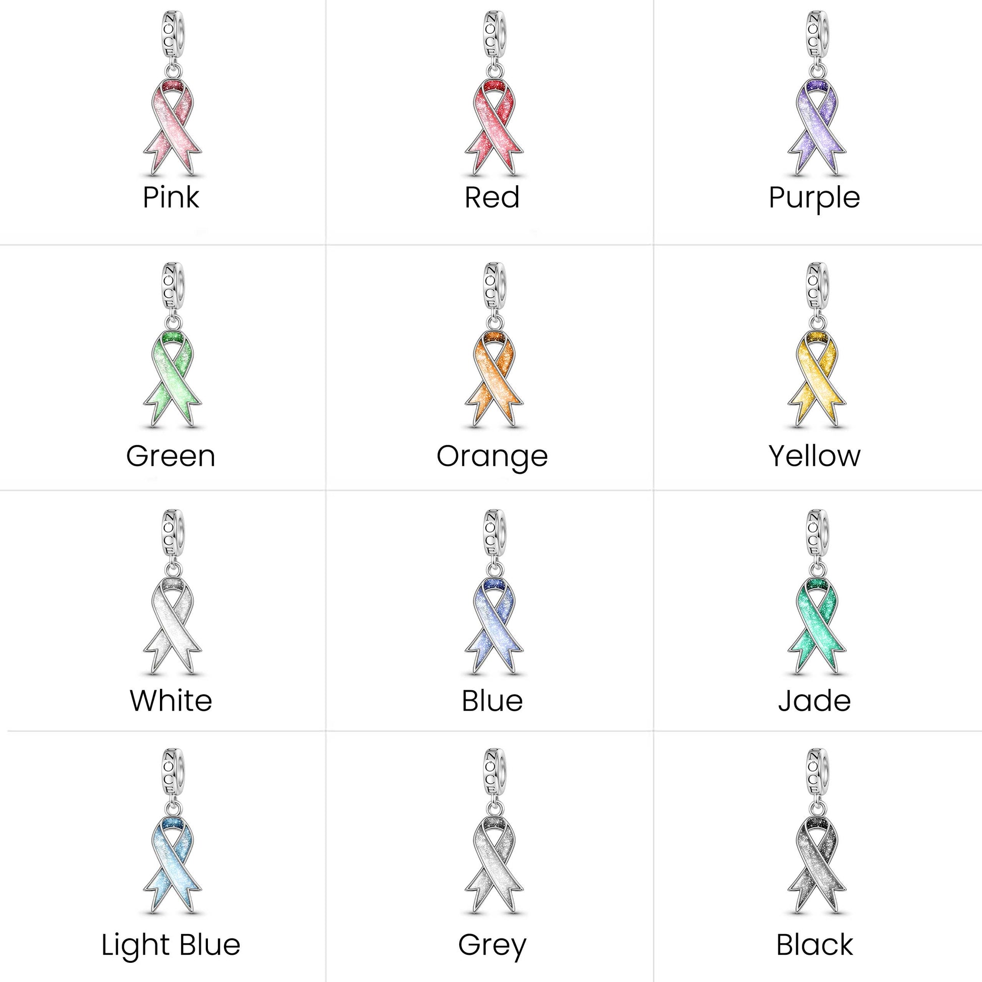 Gnoce Disease Awareness Customizable Ribbon Pendant Dangle Charm_6