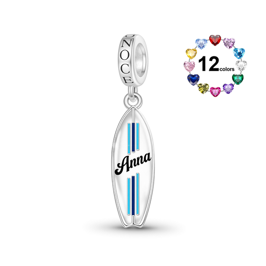 Gnoce Customized Surfboard Birthstone Pendant Dangle Charm_1