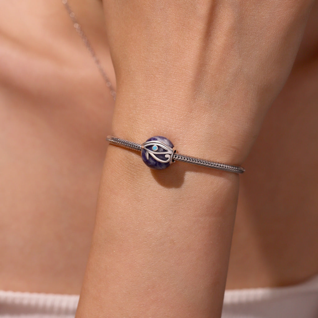 Gnoce Eye of Horus Blue Spot Jasper Charm_2