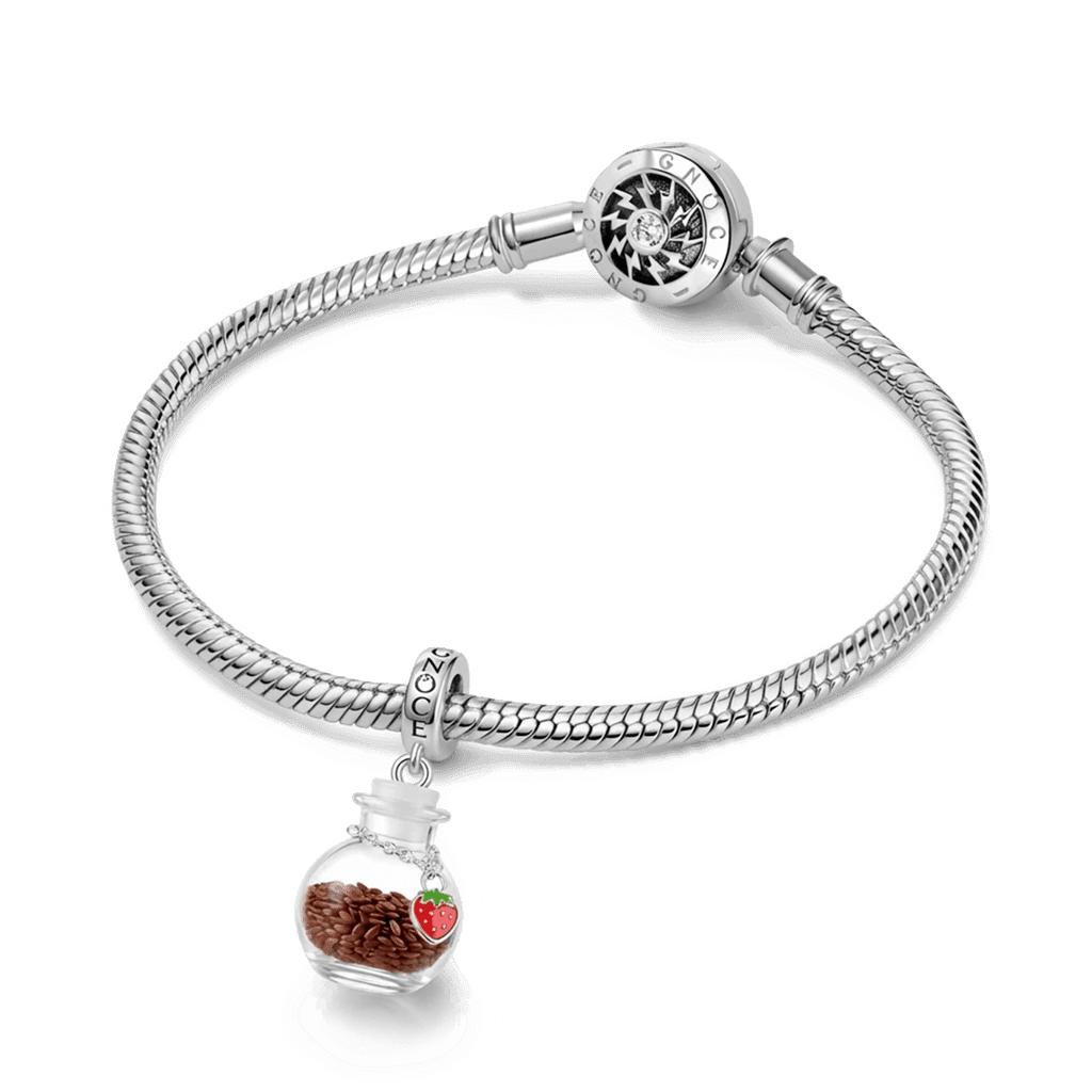 Gnoce Strawberry Seed Wishing Bottle Pendant Dangle Charm_4