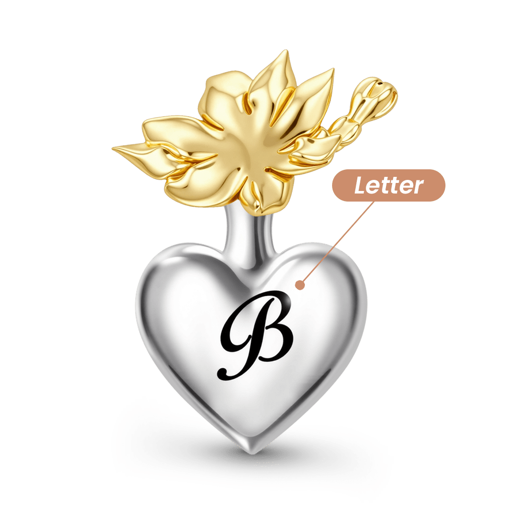 Gnoce Custom Birthday Flowers Birthstone Letter Heart Charm_4