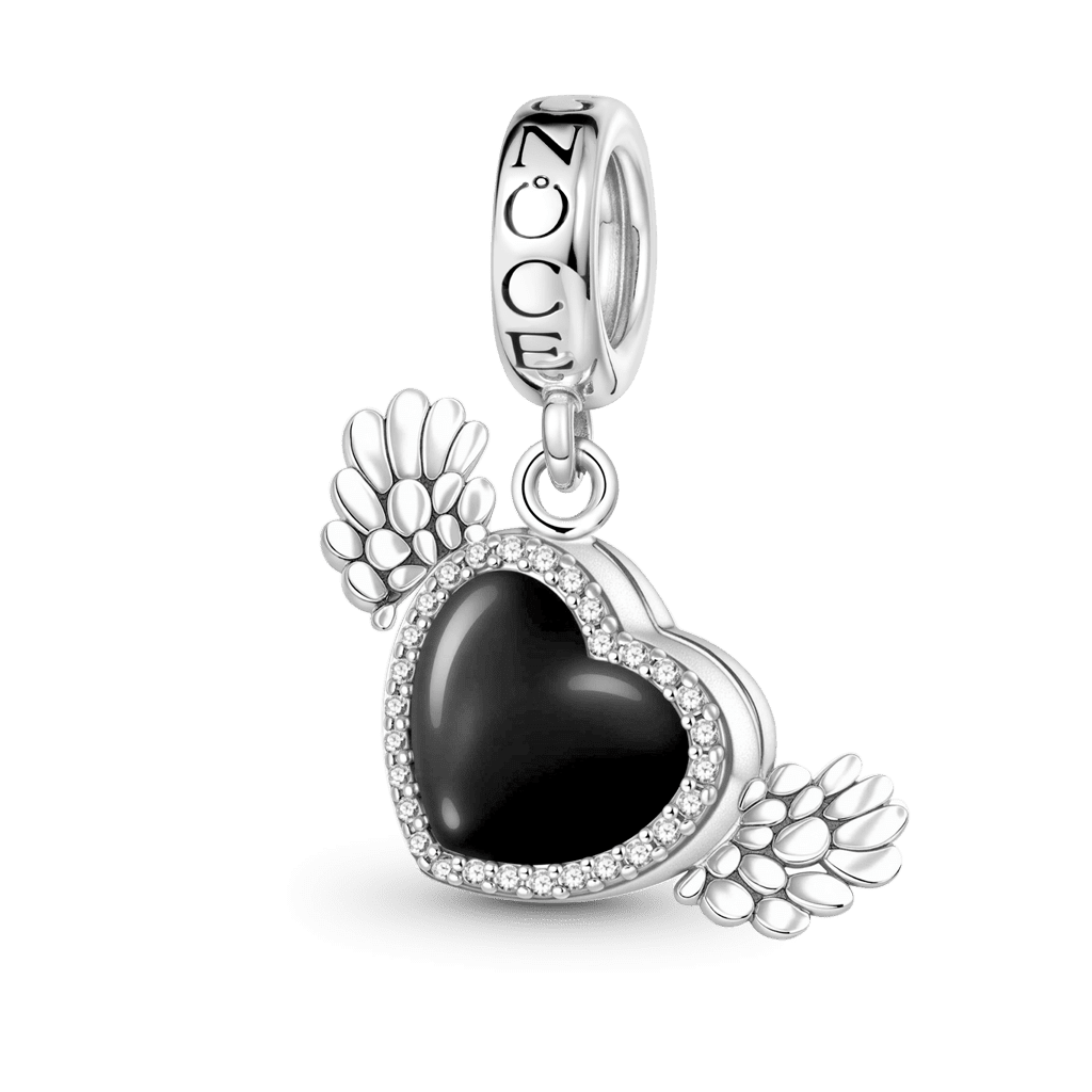 Gnoce Heating Color-changing Magic Personalized Photo Angel Wings Heart Charm_2