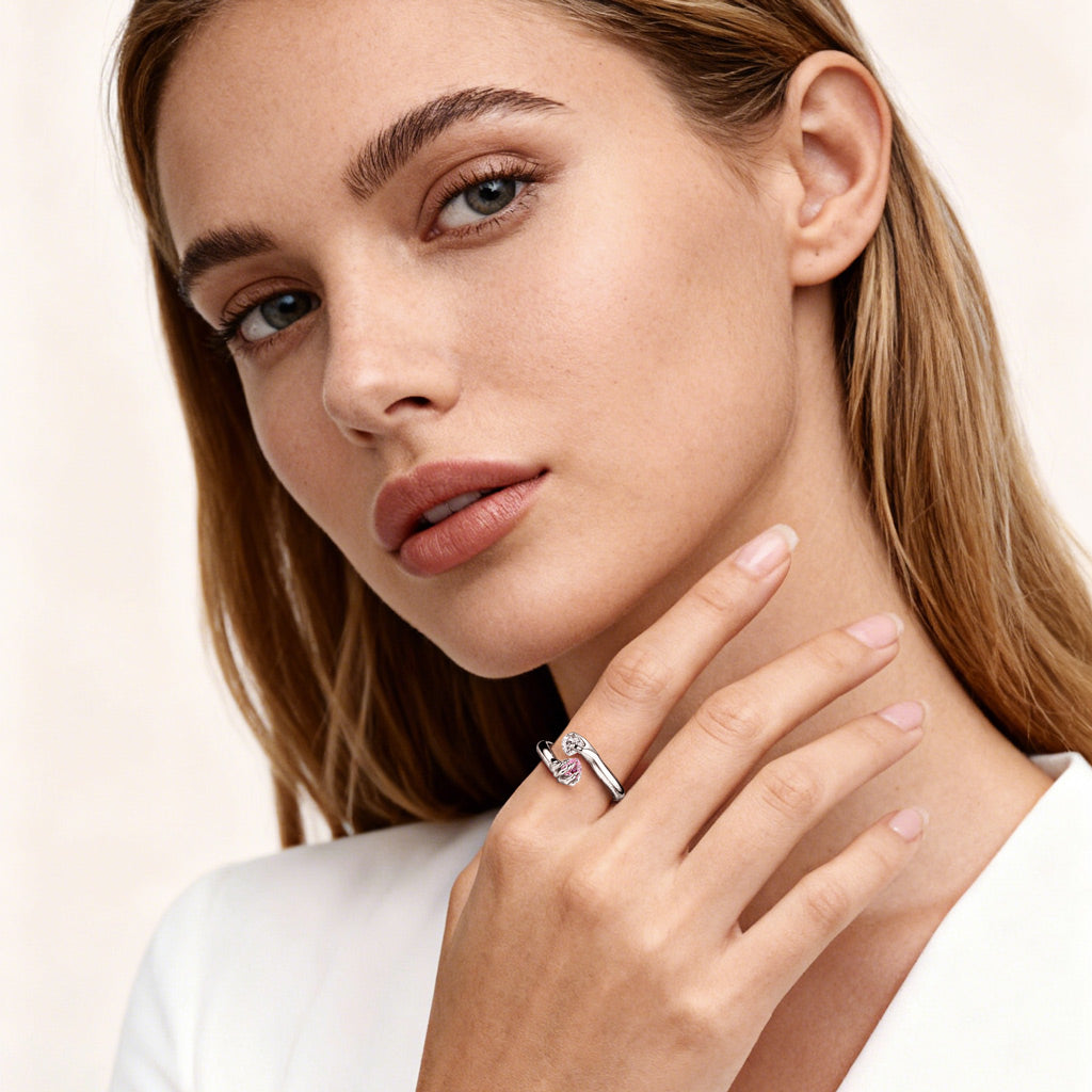 Gnoce Personalized Handheld Heart Birthstone Ring_4