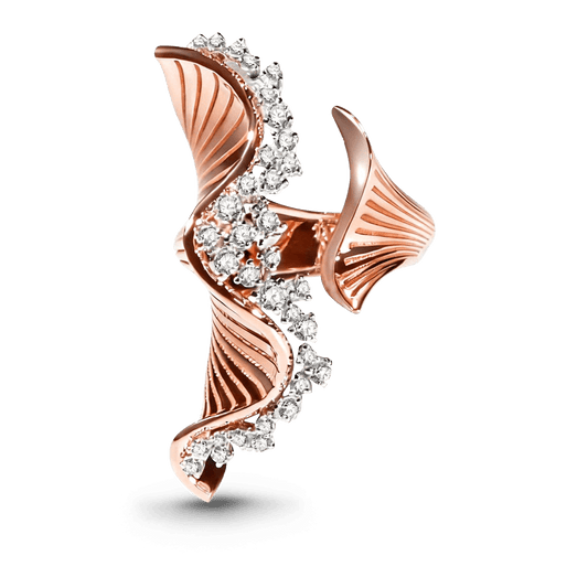 Gnoce Swirl Wave Round-Cut Moissanite Ring_1