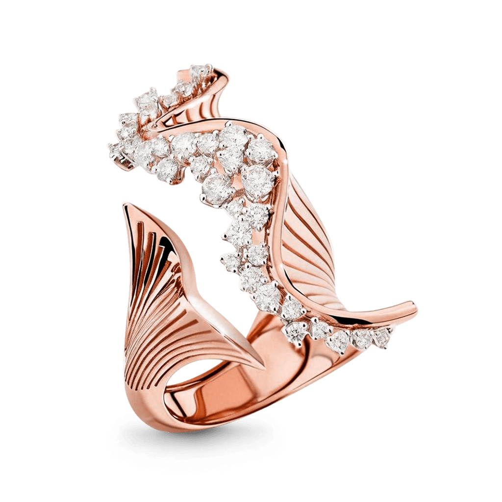 Gnoce Swirl Wave Round-Cut Moissanite Ring_4