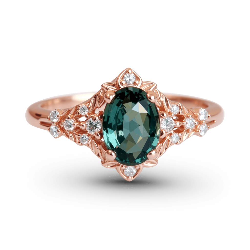 Gnoce Vintage Filigree Oval-Cut Engagement Ring_1