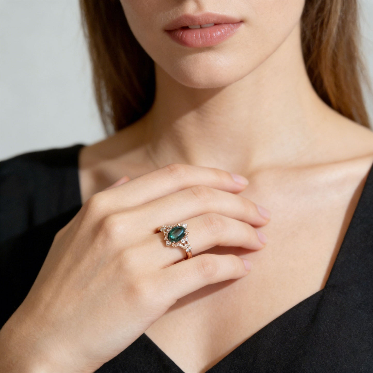 Gnoce Vintage Filigree Oval-Cut Engagement Ring_2