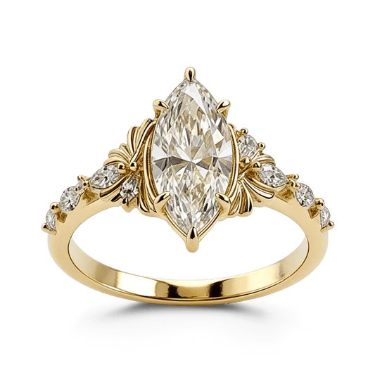 Gnoce Vintage Filigree Marquise-cut Engagement Ring_1