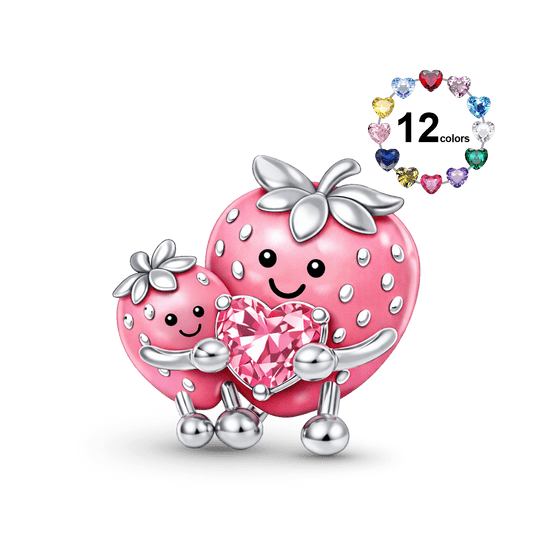 Gnoce Strawberry Mom Embrace Birthstone Charm_1