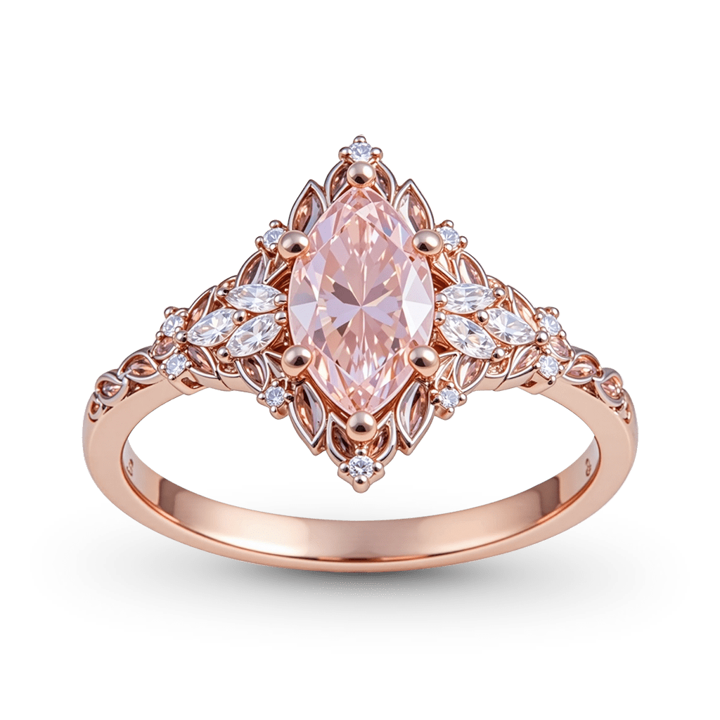 Gnoce Vintage Style Marquise-Cut Engagement Ring_1