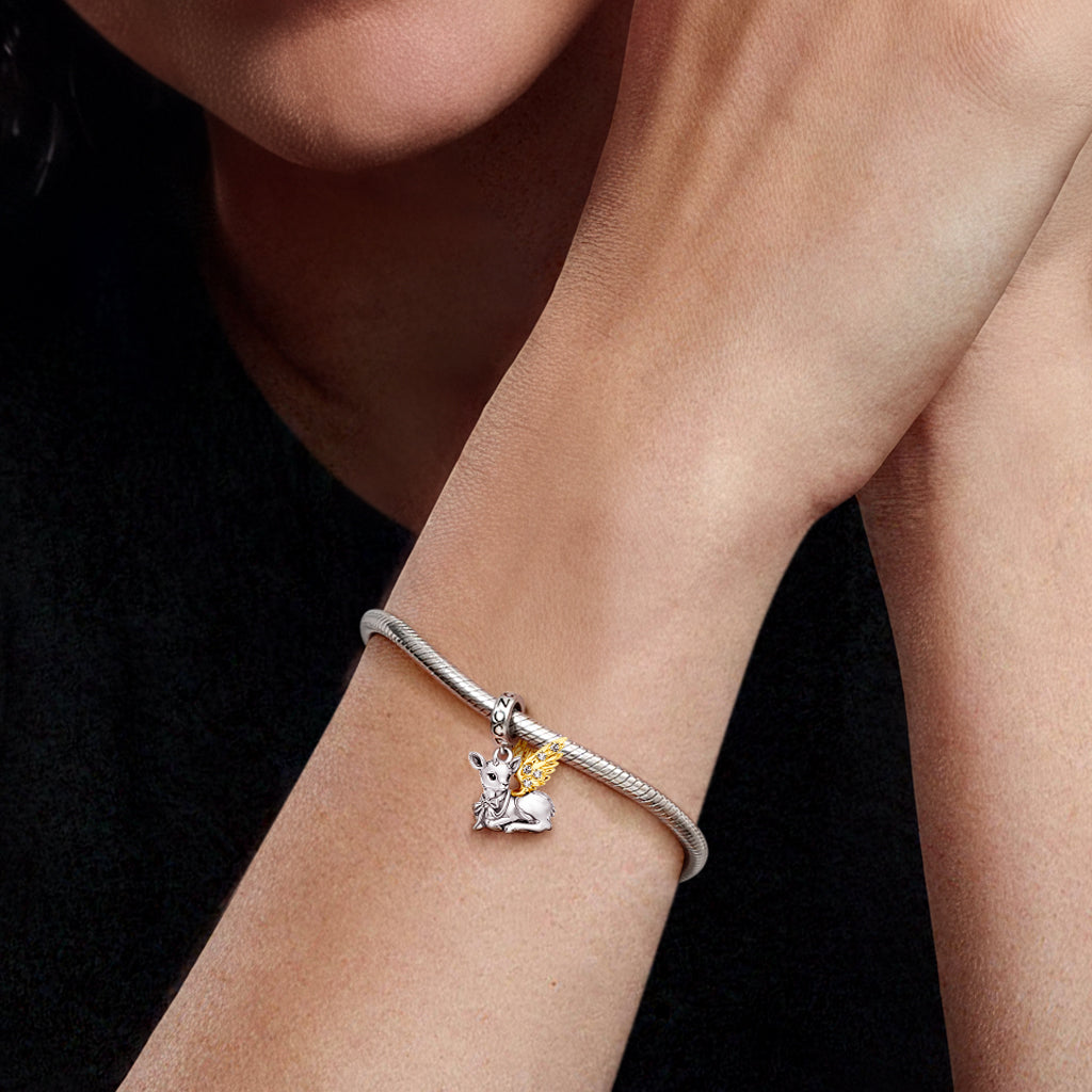 Gnoce Angel Deer Pendant Dangle Charm_2