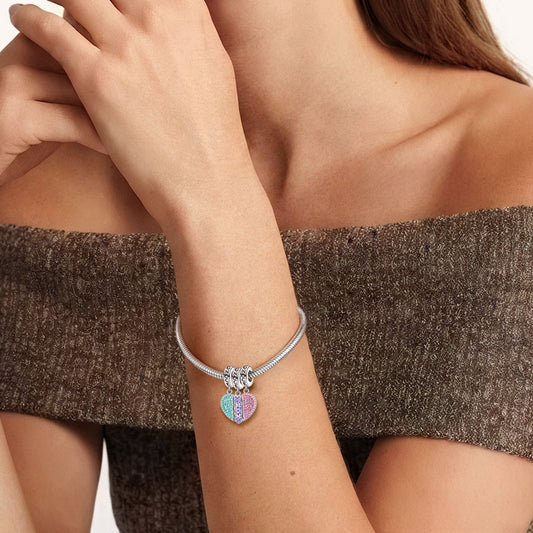 Gnoce Mother's Day Heart Sister Pendant Dangle Charm_3