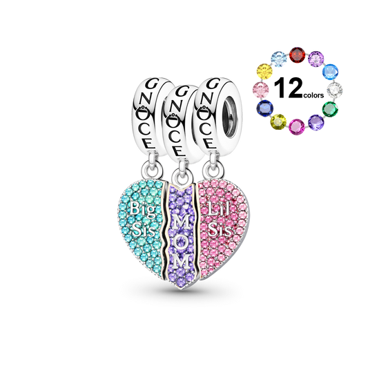 Gnoce Mother's Day Heart Sister Pendant Dangle Charm_1