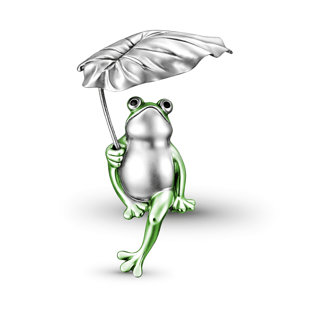 Gnoce Umbrella-Holding Little Frog Charm_1