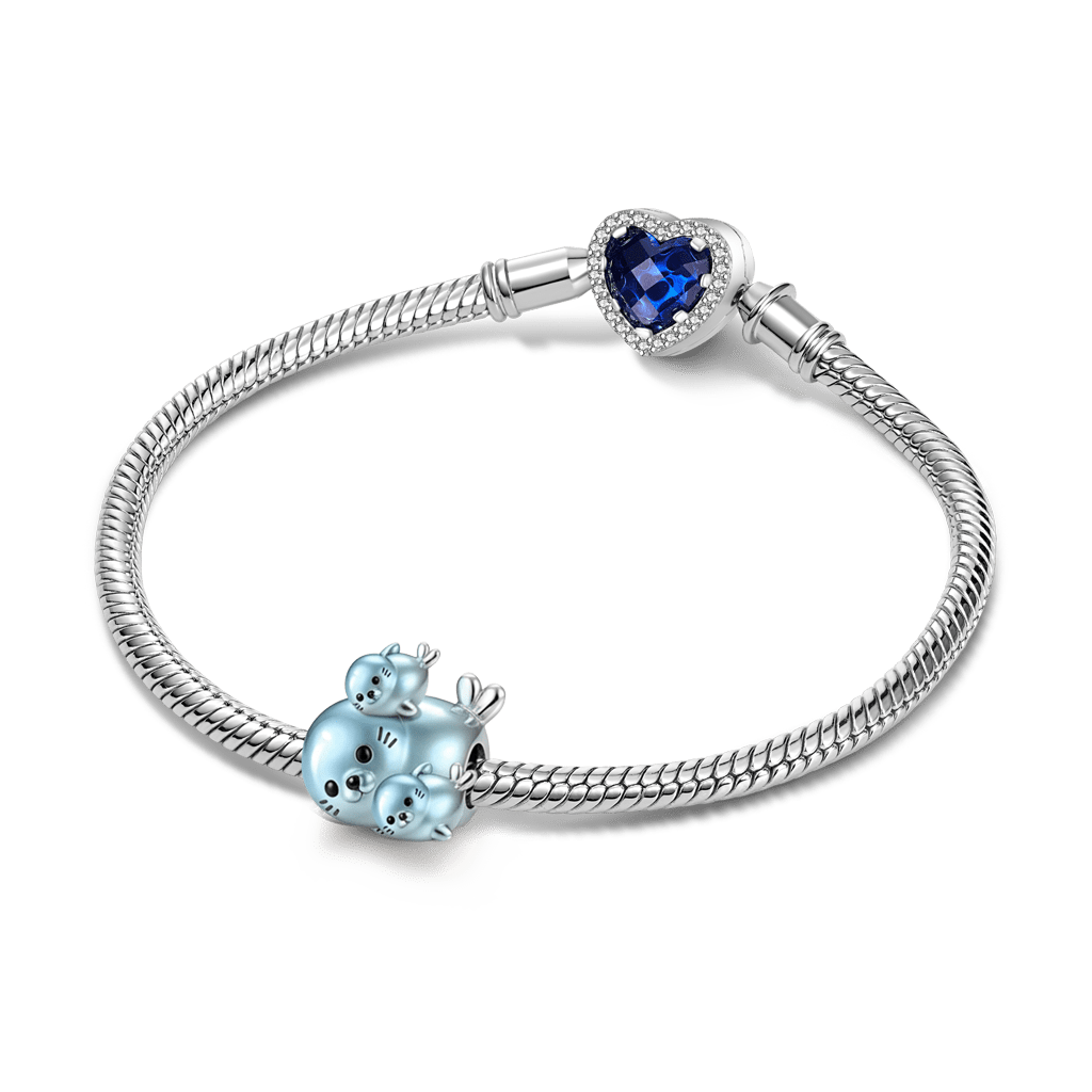 Gnoce Mother's Day Seal Mother & Twin Babies Stopper Charm_3