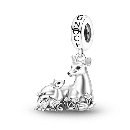 Gnoce Mother's Day Deer Mother & Daughter Pendant Dangle Charm_1