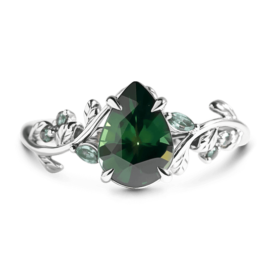 Gnoce Nature-Inspired Twig Pear-cut Engagement Ring_1