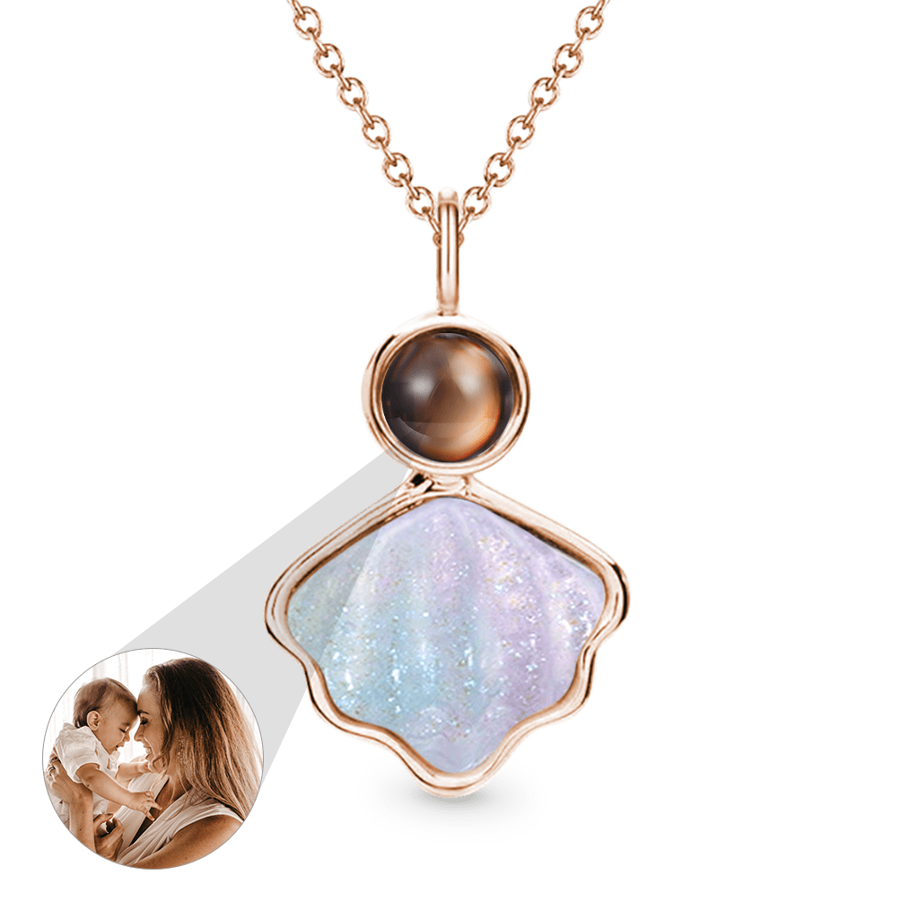 Gnoce Personalized Shell Necklace with Photo Pearl_4