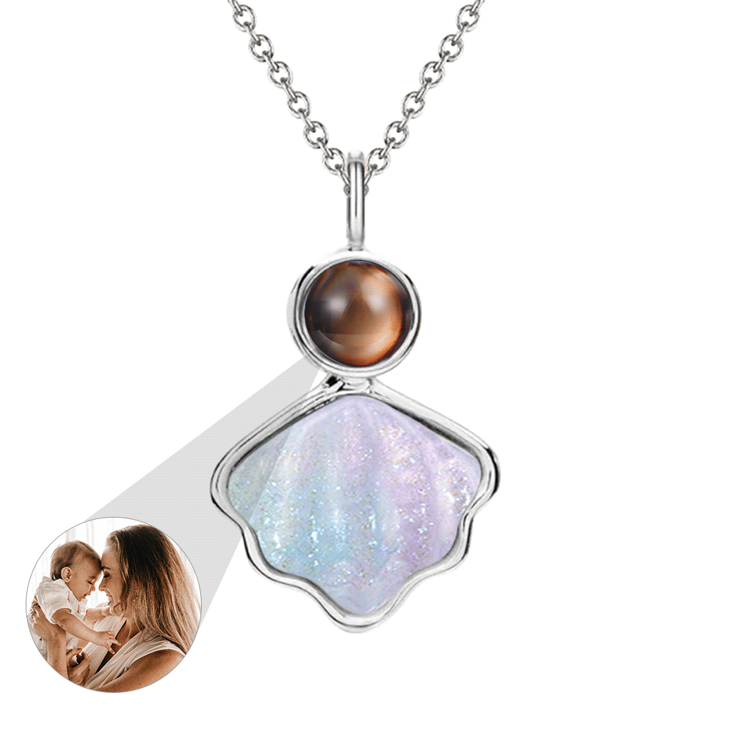 Gnoce Personalized Shell Necklace with Photo Pearl_1