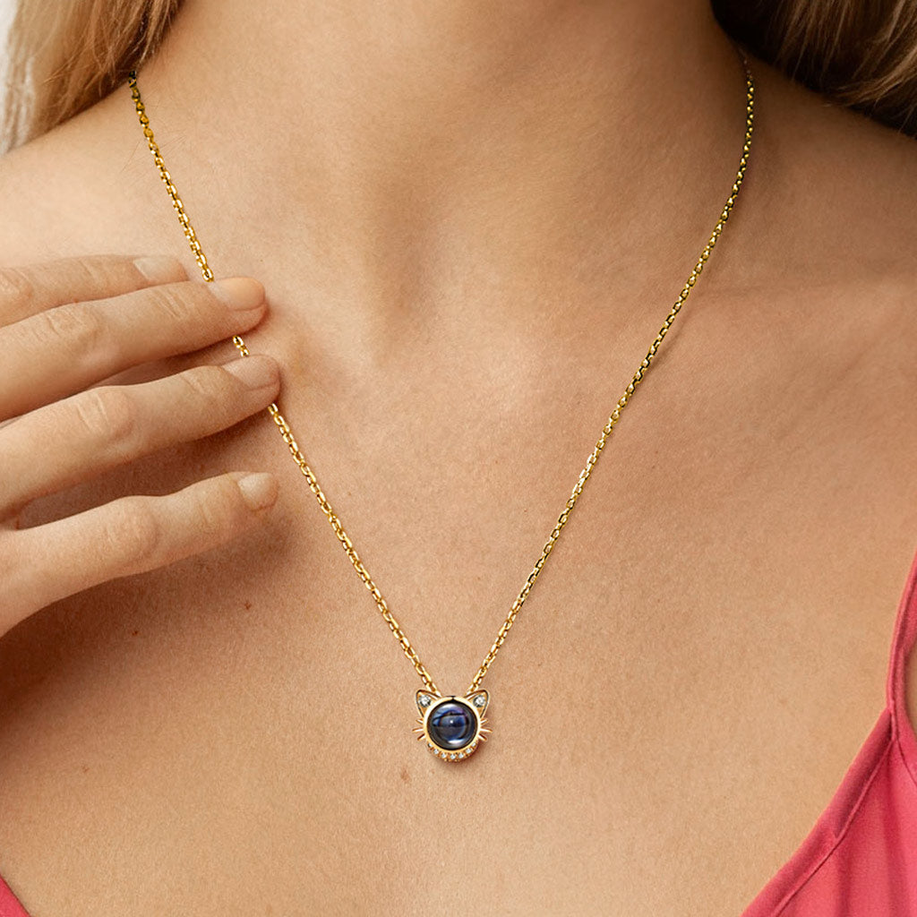 Gnoce Cat Photo Projection Necklace_5