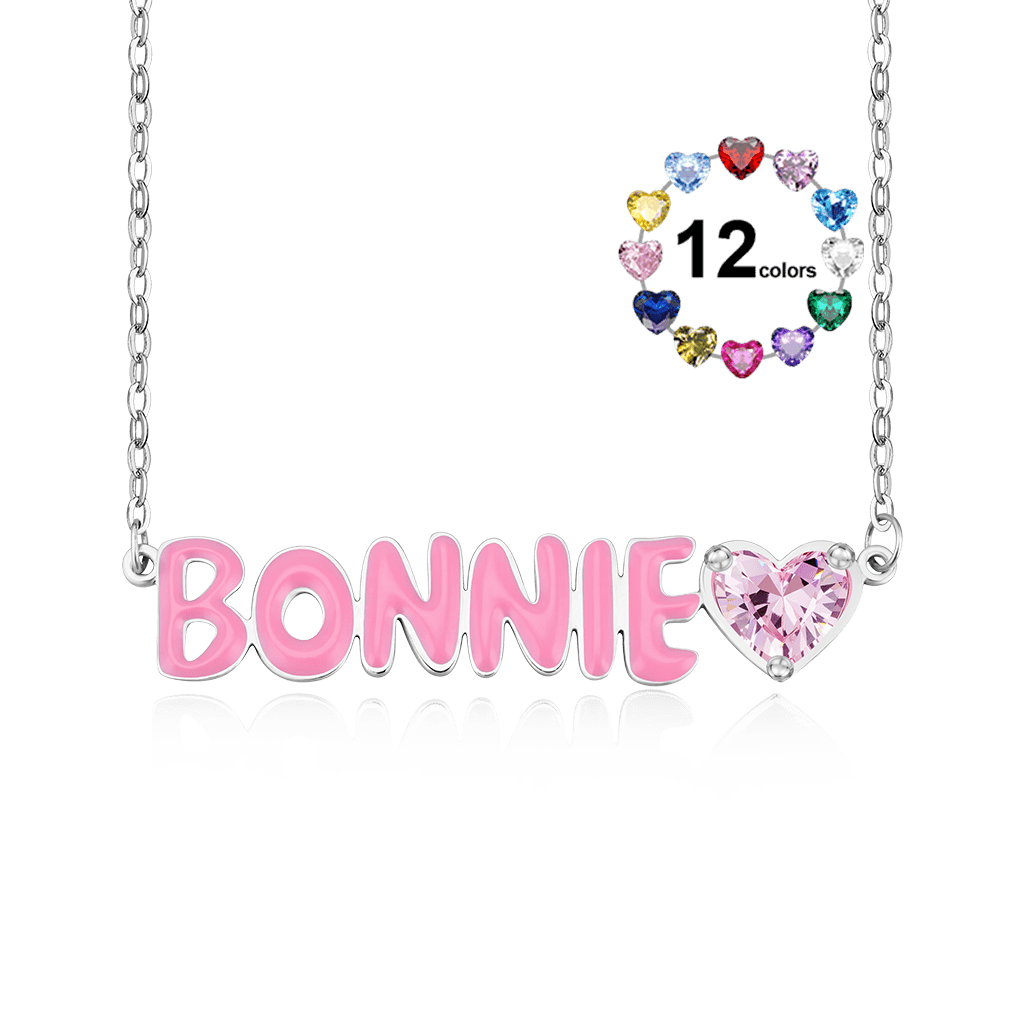 Gnoce Custom Colorful Bubble Name Necklace_1