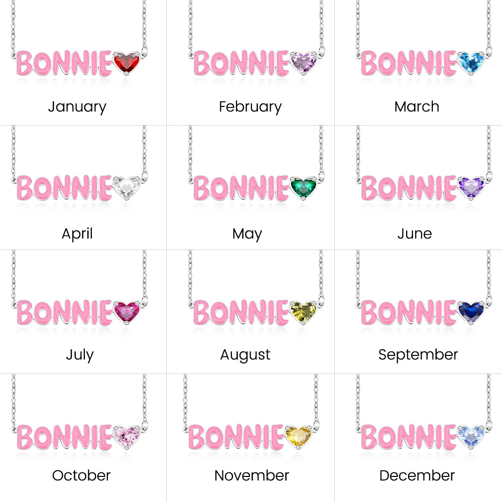 Gnoce Custom Colorful Bubble Name Necklace_4