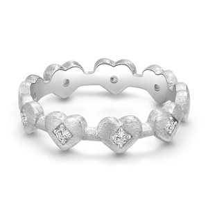 Gnoce White Cubic Zirconia Heart Ring_1