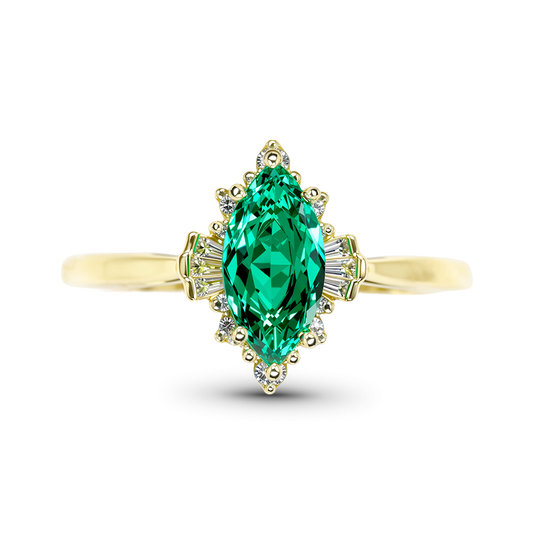 Gnoce Green Emerald Marquise-Cut Engagement Ring_1