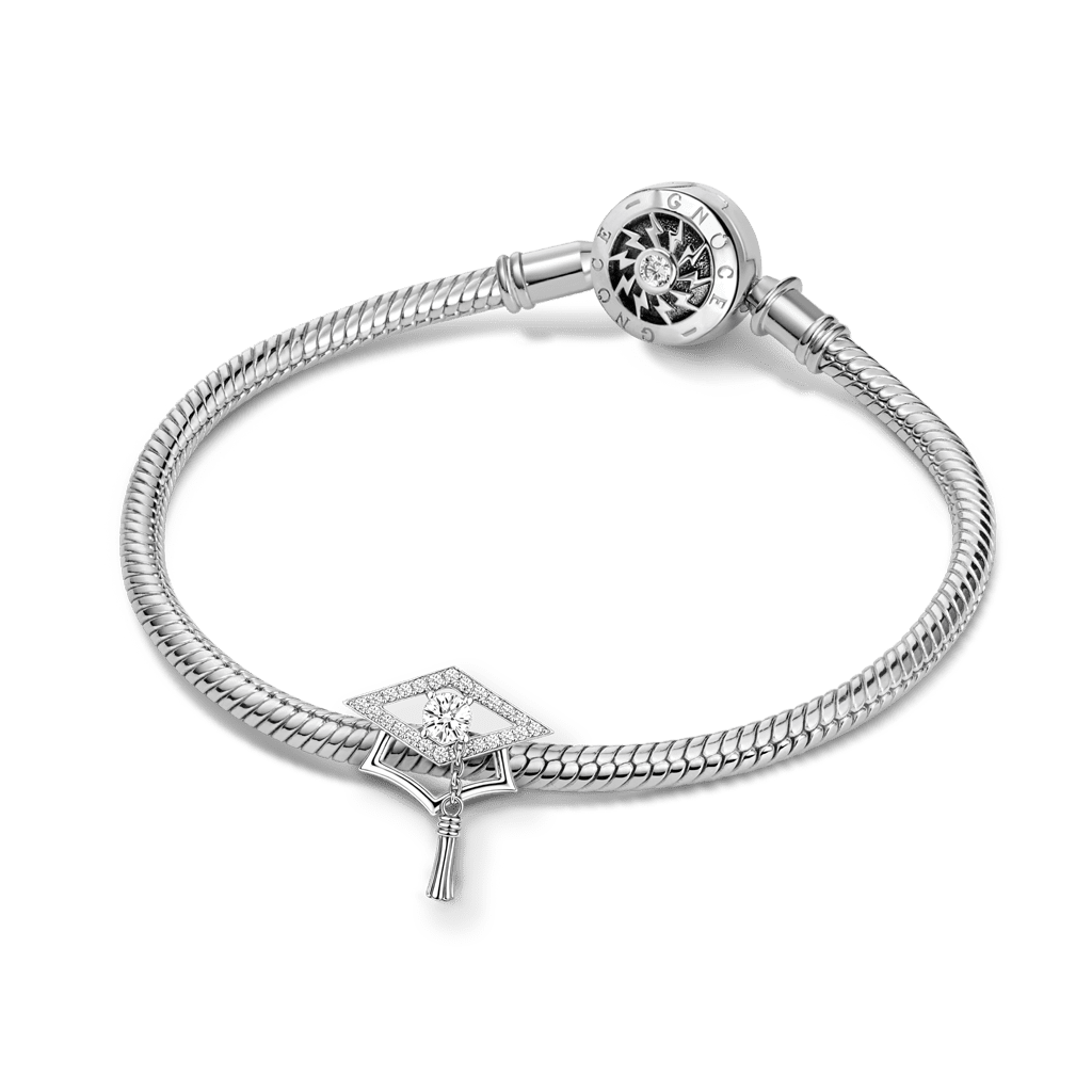 Gnoce Graduation Season Graduation Cap Engravable Birthstone Charm_3