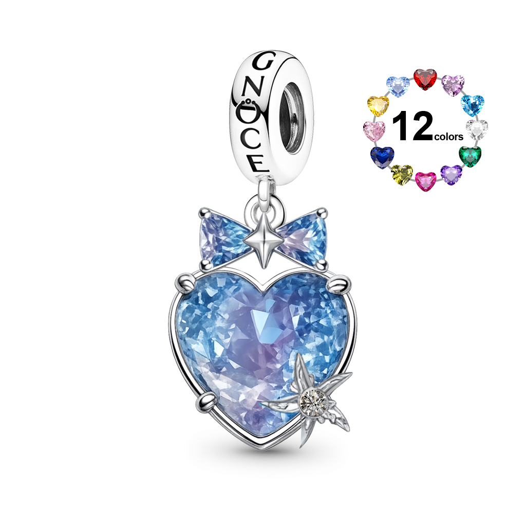 Gnoce Starfish Birthstone Heart Pendant Dangle Charm_1