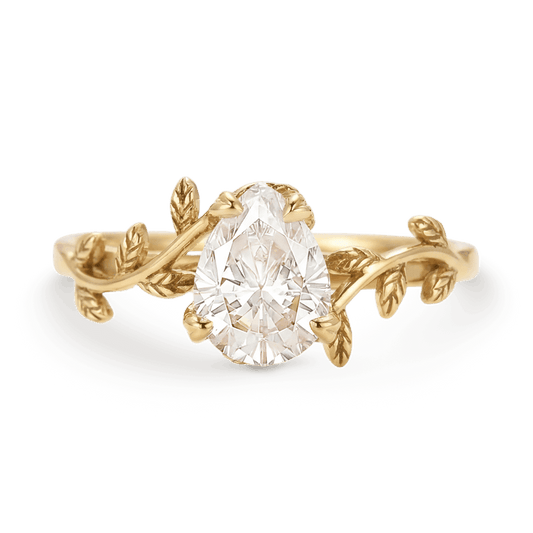 Gnoce Nature-Inspired Vine Pear-cut Engagement Ring_1